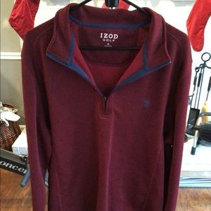 IZOD Golf 1/4 Zip Burgundy Pullover Size XL